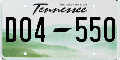 TN license plate D0455O