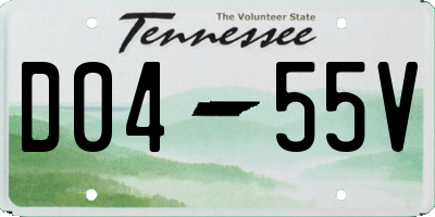 TN license plate D0455V