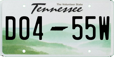 TN license plate D0455W