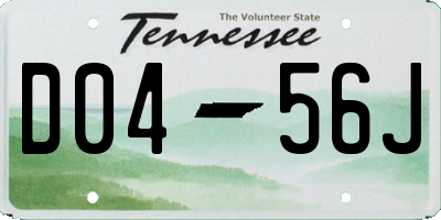 TN license plate D0456J