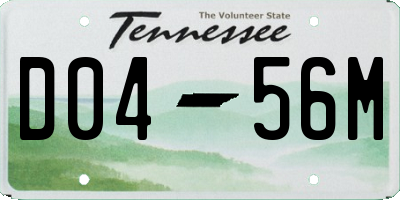 TN license plate D0456M