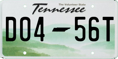 TN license plate D0456T