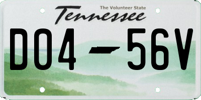 TN license plate D0456V