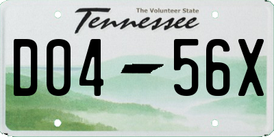TN license plate D0456X