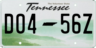 TN license plate D0456Z