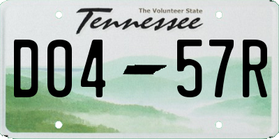 TN license plate D0457R