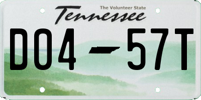 TN license plate D0457T