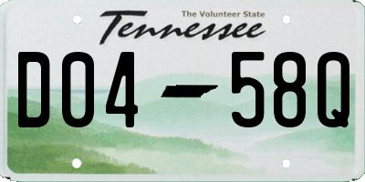 TN license plate D0458Q