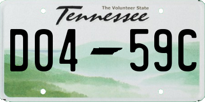 TN license plate D0459C