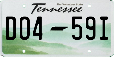 TN license plate D0459I