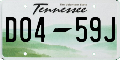 TN license plate D0459J