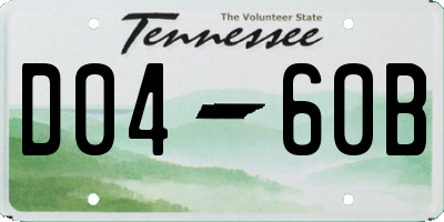 TN license plate D0460B