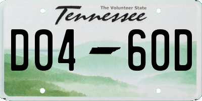 TN license plate D0460D