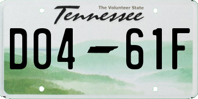 TN license plate D0461F