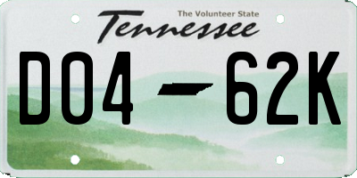 TN license plate D0462K
