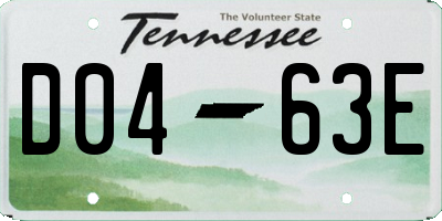 TN license plate D0463E