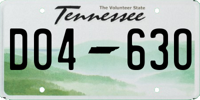 TN license plate D0463O