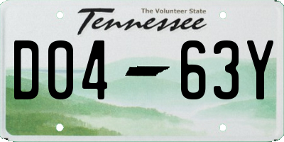 TN license plate D0463Y