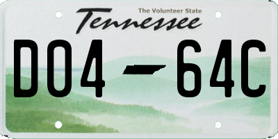 TN license plate D0464C