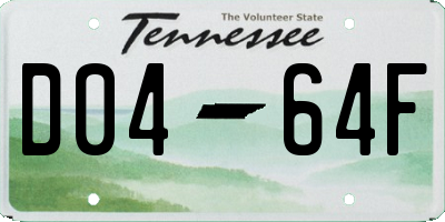 TN license plate D0464F