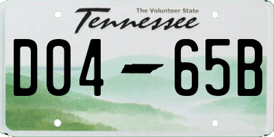 TN license plate D0465B
