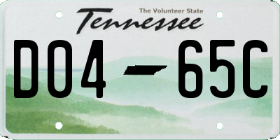 TN license plate D0465C