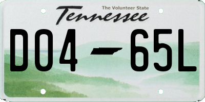 TN license plate D0465L