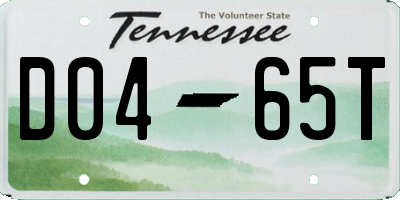 TN license plate D0465T
