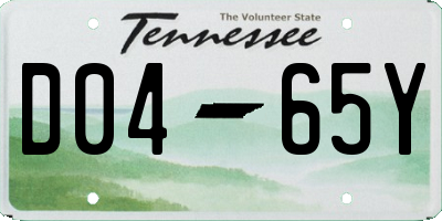 TN license plate D0465Y