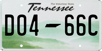 TN license plate D0466C