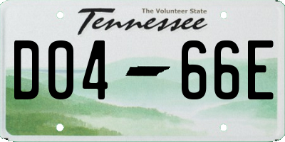 TN license plate D0466E