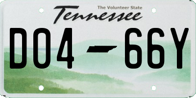 TN license plate D0466Y