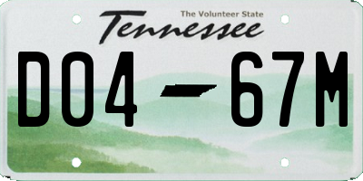 TN license plate D0467M