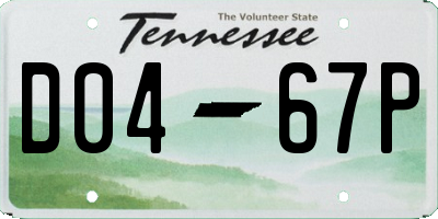 TN license plate D0467P