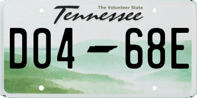 TN license plate D0468E