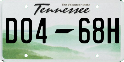 TN license plate D0468H