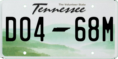 TN license plate D0468M