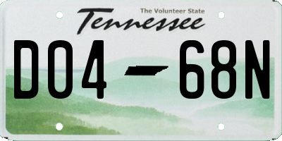 TN license plate D0468N