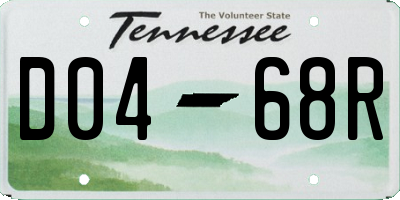 TN license plate D0468R