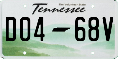 TN license plate D0468V