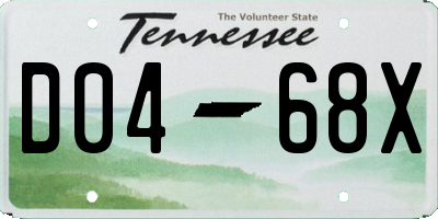TN license plate D0468X