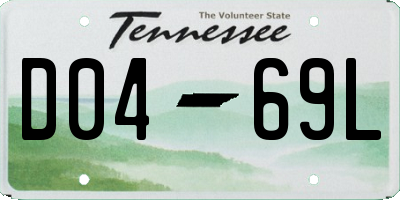 TN license plate D0469L