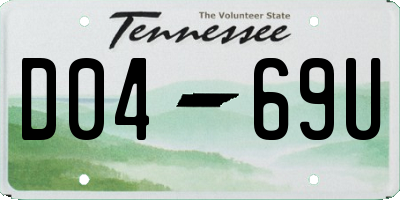 TN license plate D0469U