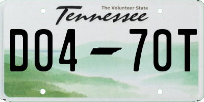 TN license plate D0470T
