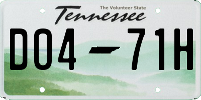 TN license plate D0471H