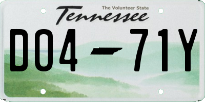 TN license plate D0471Y