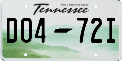 TN license plate D0472I