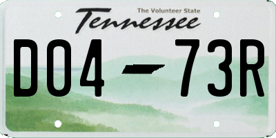 TN license plate D0473R