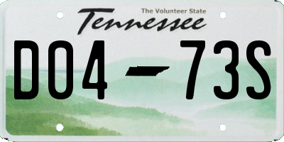 TN license plate D0473S
