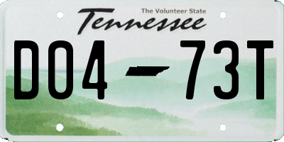 TN license plate D0473T